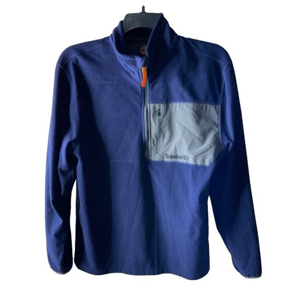 Timberland Micro Fleece 1/2 Zip Pullover Top Mens Size Large Embroidered Logo - Picture 3 of 11